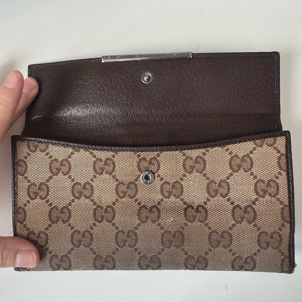 Gucci Vintage GG Monogram Canvas and Leather Continental Wallet - Picture 8 of 15